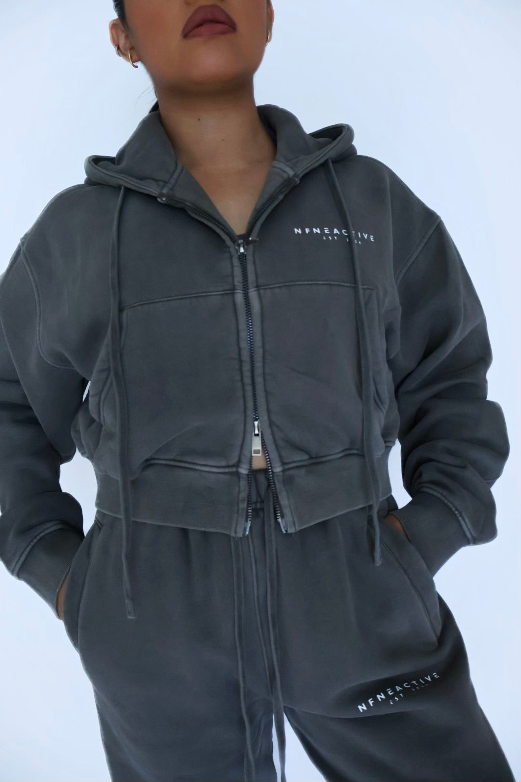 Everyday Motion cropped zip hoodie